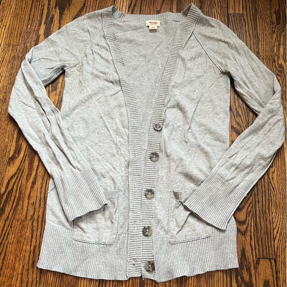 MOSSIMO Grey Cardigan with Pockets Medium